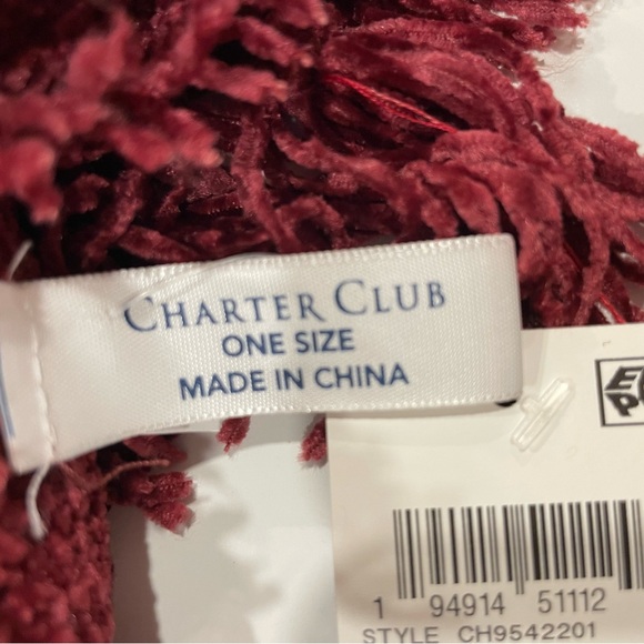 Charter Club Burgundy Scarf - for Women NWT - Picture 3 of 4